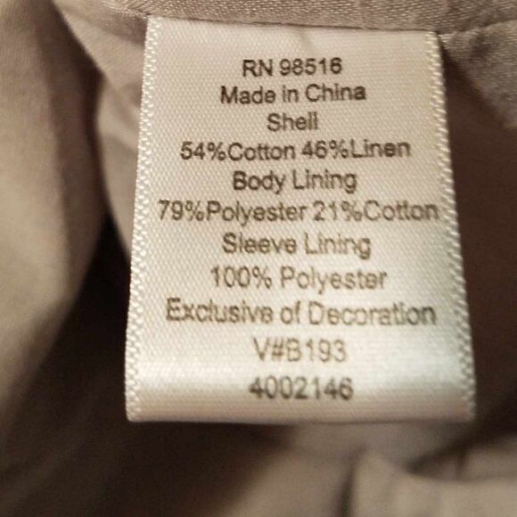 Coldwater Creek Oatmeal Linen cotton Embroidered Paisley Jacket size 12 - Picture 5 of 14